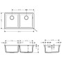 évier encastrable hansgrohe S510-U770 370/370 - vue détaillée