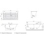 Vasca Villeroy & Boch O.novo Solo 180 x 80 cm, Hydropool Comfort, Posizione 1, con scarico Trio