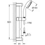 GROHE Tempesta 100 Brausestangenset mit 2 Strahlarten - technische Ansicht