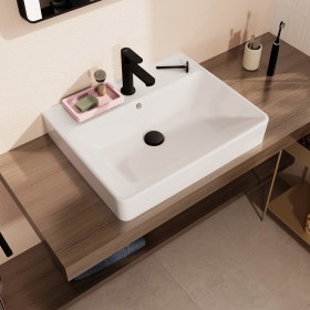 hansgrohe Xanuia Q Lavabo d'appoggio satinato 600/480 con foro per rubinetto e troppopieno