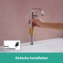 Robinet de lavabo monocommande hansgrohe Tecturis S 110 Fine CoolStart économiseur d'eau+ avec vidage - photo produit
