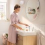 Robinet de lavabo monocommande hansgrohe Rebris S 110 CoolStart économiseur d'eau+ avec vidage à tirette - vue technique