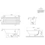 Villeroy & Boch Architectura Solo Badewanne 140 x 70 cm - technische Ansicht