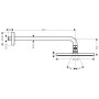 hansgrohe Raindance S Kopfbrause 240 1jet PowderRain mit Brausearm - technische Ansicht