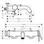 hansgrohe Tecturis S Einhebel-Wannenarmatur Aufputz - technische Ansicht