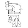Robinet de lavabo encastré hansgrohe Vivenis, bec de 19,5 cm - photo produit