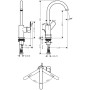 Robinet de lavabo monocommande hansgrohe Rebris S 210 avec bec pivotant et vidage à tirette - photo produit