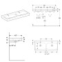 Double vasque Geberit iCon 120 cm - vue technique