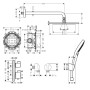 hansgrohe Croma Brausesystem 280 1 Strahlart mit Ecostat S und Duschkopf 120 3 Strahlarten - Produktansicht