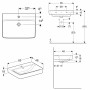 Vasque Geberit Renova Plan 65 cm avec trou central pour robinet, avec trop-plein - vue technique