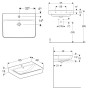 Lavabo Geberit Renova Plan 65 cm avec trou de robinet au milieu, avec trop-plein - vue technique