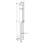 hansgrohe Unica Pulsify Brausestange 90 cm mit Halter und Brauseschlauch - technische Ansicht