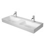 Lavabo double Duravit DuraSquare avec 2 trous de robinet, 120 x 47 cm - vue détaillée
