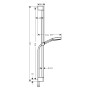 Ensemble de douche hansgrohe Pulsify Select S 105 avec 3 types de jets Relaxation économique avec barre - vue technique