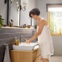 Robinet de lavabo monocommande hansgrohe Rebris E 110 CoolStart économie d'eau+ avec vidage à tirette - vue technique