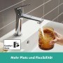 Robinet de lavabo monocommande hansgrohe Rebris E 110 CoolStart économie d'eau+ avec vidage à tirette - photo produit