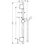 Astina doccia hansgrohe Unica S Puro 90 cm - vista tecnica