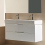Évier LAUFEN Val, encastrable 120 x 42 cm, avec 2 trous de robinet, avec trop-plein - vue technique