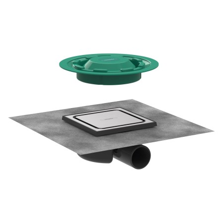 Set completo di scarico a punto hansgrohe RainDrain Spot, griglia 15 x 15 cm