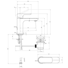Rubinetto monocomando per lavabo Villeroy & Boch O.novo con scarico a stelo