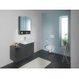 Lavabo Geberit Renova Plan 60 cm avec trou pour robinet au milieu, avec trop-plein - vue détaillée