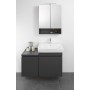 Lavabo Geberit Renova Plan 60 cm avec trou pour robinet au milieu, avec trop-plein - vue technique