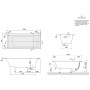 Villeroy & Boch Architectura Solo Badewanne 170 x 70 cm - technische Ansicht