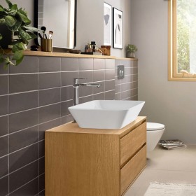 Rubinetto monocomando per lavabo hansgrohe Rebris E 240 CoolStart per lavabi senza troppopieno