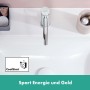 Robinet de lavabo monocommande hansgrohe Tecturis S 110 CoolStart économie d'eau+ avec bonde à tirette - vue technique
