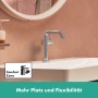 Robinet de lavabo monocommande hansgrohe Tecturis S 150 Fine CoolStart économiseur d'eau+ avec bonde - vue technique