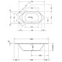 Duravit D-Code Sechseck-Badewanne - technische Ansicht