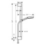hansgrohe Pulsify Select S Duschset 105 3 Strahlarten Relaxation wassersparend mit Duschstange 65 cm - technische Ansicht