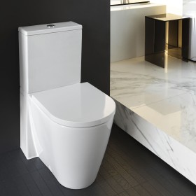 Combinazione WC a pavimento LAUFEN Kartell senza bordo, con scarico a pavimento o a parete