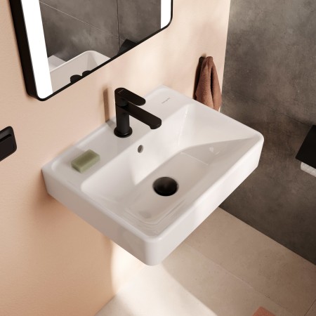 Lavabo hansgrohe Xanuia Q 500/390 con foro per rubinetto e troppopieno
