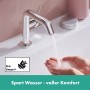 Robinet de lavabo monocommande hansgrohe Tecturis S 110 Fine CoolStart économie d'eau+ sans bonde - vue technique