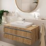 Robinet de lavabo hansgrohe Vernis Blend 70 avec conduite d'eau isolée et bonde à tirette - vue technique