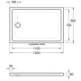 Receveur de douche Villeroy & Boch O.novo Plus 120 x 80 cm - vue technique