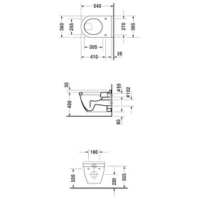 Duravit Starck 3 WC sospeso a scarico a pavimento