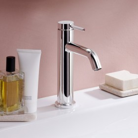 Rubinetto monocomando per lavabo hansgrohe Tecturis S 110 CoolStart risparmio idrico senza piletta di scarico