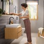 Robinet de lavabo monocommande hansgrohe Rebris E 210 avec bec pivotant et vidage à tirette - vue technique