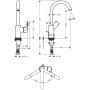 Robinet de lavabo monocommande hansgrohe Rebris E 210 avec bec pivotant et vidage à tirette - photo produit