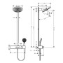 hansgrohe Pulsify S Showerpipe 260 2 Strahlarten, mit Shower Tablet Select 400 - technische Ansicht