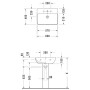 Lavabo Duravit ME by Starck 60 cm avec 1 trou de robinet percé