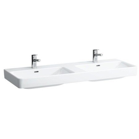 Double vasque LAUFEN PRO S 130 cm encastrable, avec trou de robinet