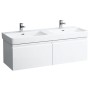 Double vasque LAUFEN PRO S 130 cm encastrable, avec trou de robinet - vue technique