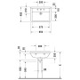 Lavabo Duravit Starck 3 65 cm avec 1 trou de robinet