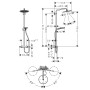 hansgrohe Croma Select S Showerpipe 280 1jet mit Thermostat und Handbrause, EcoSmart - technische Ansicht
