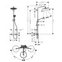 hansgrohe Croma Select S Showerpipe 280 1jet mit Thermostat und Handbrause, EcoSmart - technische Ansicht