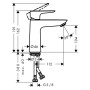 Rubinetto monocomando per lavabo hansgrohe Talis E 110 senza tappo di scarico - vista dettagliata