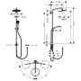 hansgrohe Croma Select 280 Air 1jet Showerpipe Reno - technische Ansicht
